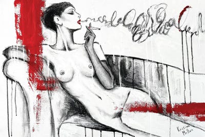 Canvas Print: Madame Fume Après Lamour by Kristina Mallen - thumbnail