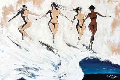 Cream Art - Canvas Prints: Riders Of The Wild Wave by Kristina Mallen