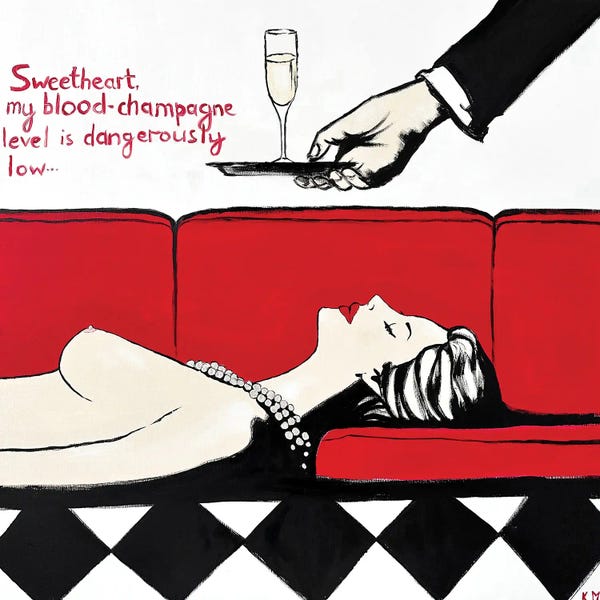 Large Wall Art & Big Canvas Prints: Blood Champagne Level by Kristina Mallen