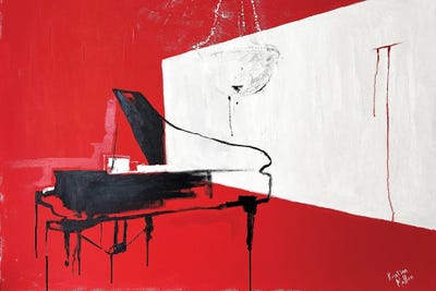 Kristina Mallen - Steelpix Metal Wall Art: Red Strain In Silence by Kristina Mallen
