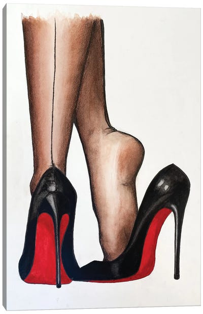 Stockings And Heels Canvas Art Print - Legs