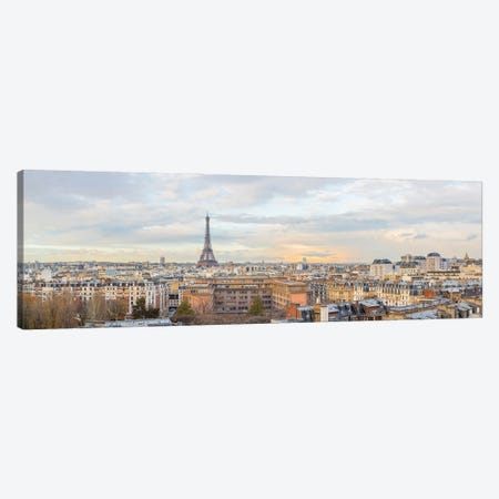 Paris Eiffel Tower Panorama Canvas Print #KMD100} by Karen Mandau Canvas Art Print