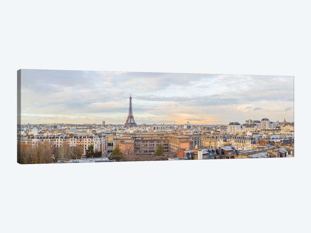Paris Eiffel Tower Panorama by Karen Mandau 1-piece Canvas Art