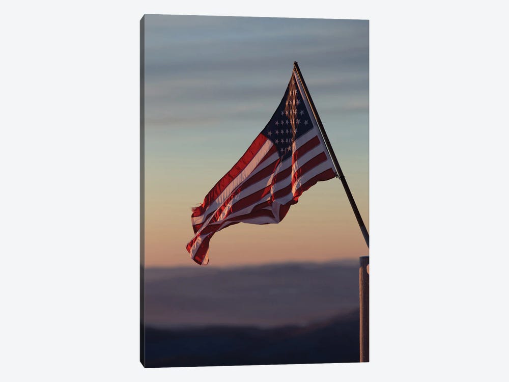 American Flag In The Sunset by Karen Mandau 1-piece Canvas Print