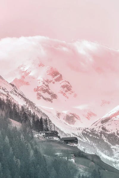 Pink Mountain Landscape by Karen Mandau canvas print