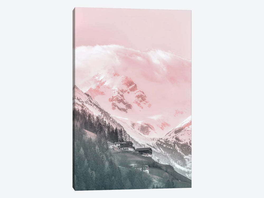 Pink Mountain Landscape by Karen Mandau 1-piece Canvas Print