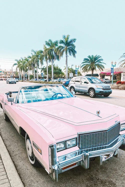 Pink Retro Car In Los Angeles