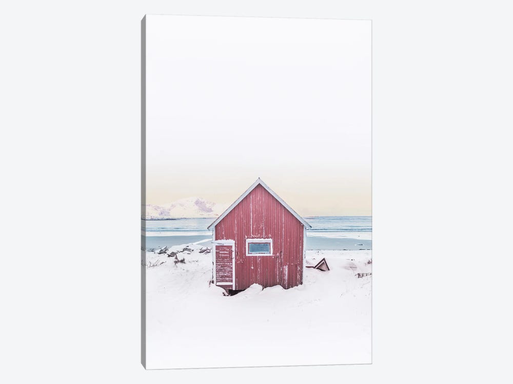 Pink Scandinavian Cabin by Karen Mandau 1-piece Canvas Art Print