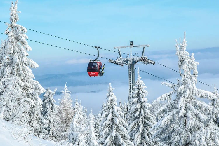 Red Ski Lift by Karen Mandau wall art