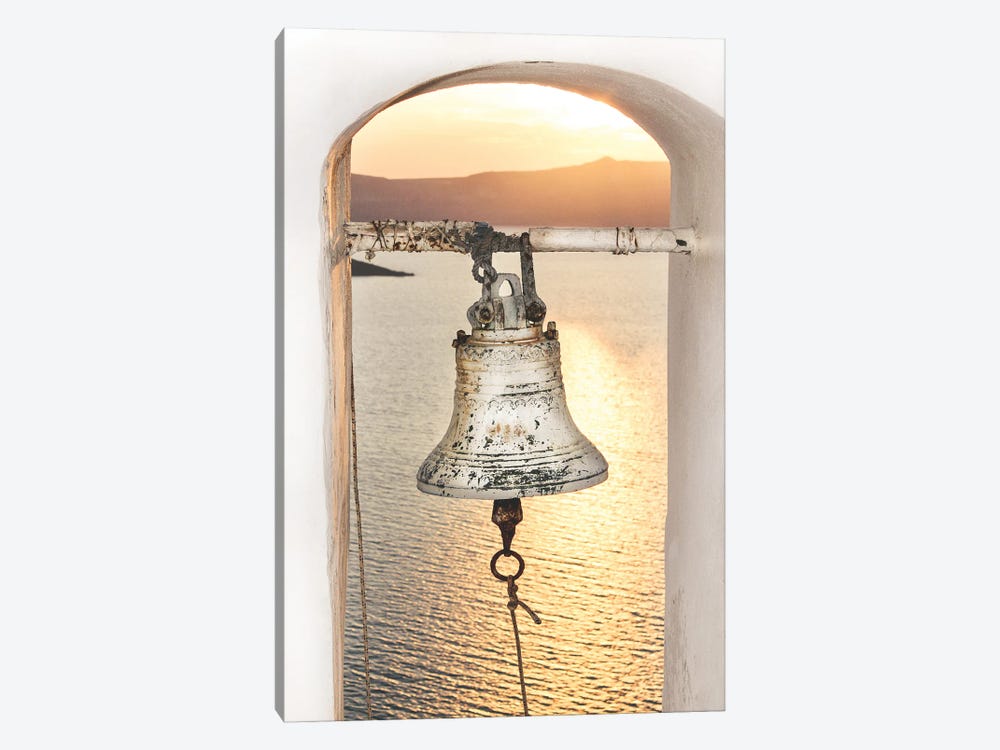 Santorini Church Bell In The Sunset by Karen Mandau 1-piece Art Print