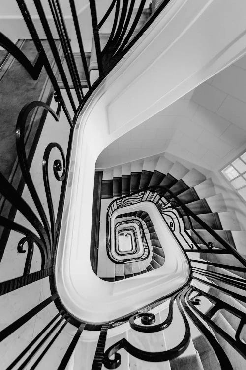 Staircase Black And White by Karen Mandau wall art
