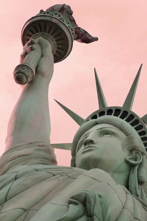 Statue Of Liberty With Pink Sky