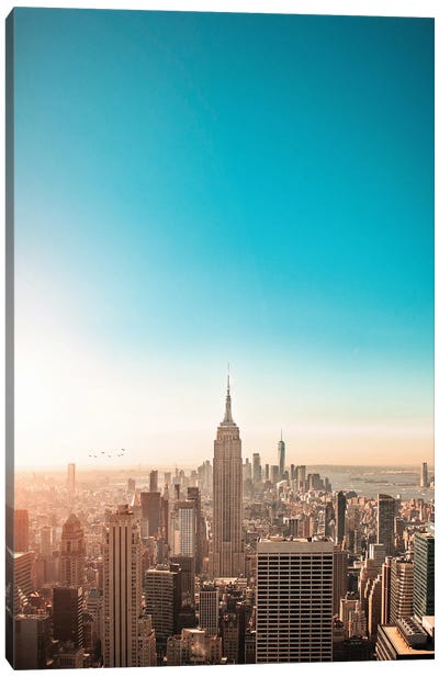 Sunny New York City Skyline Canvas Art Print - Karen Mandau