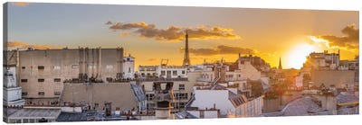 Paris Panorama In The Sunset Canvas Art Print - Karen Mandau