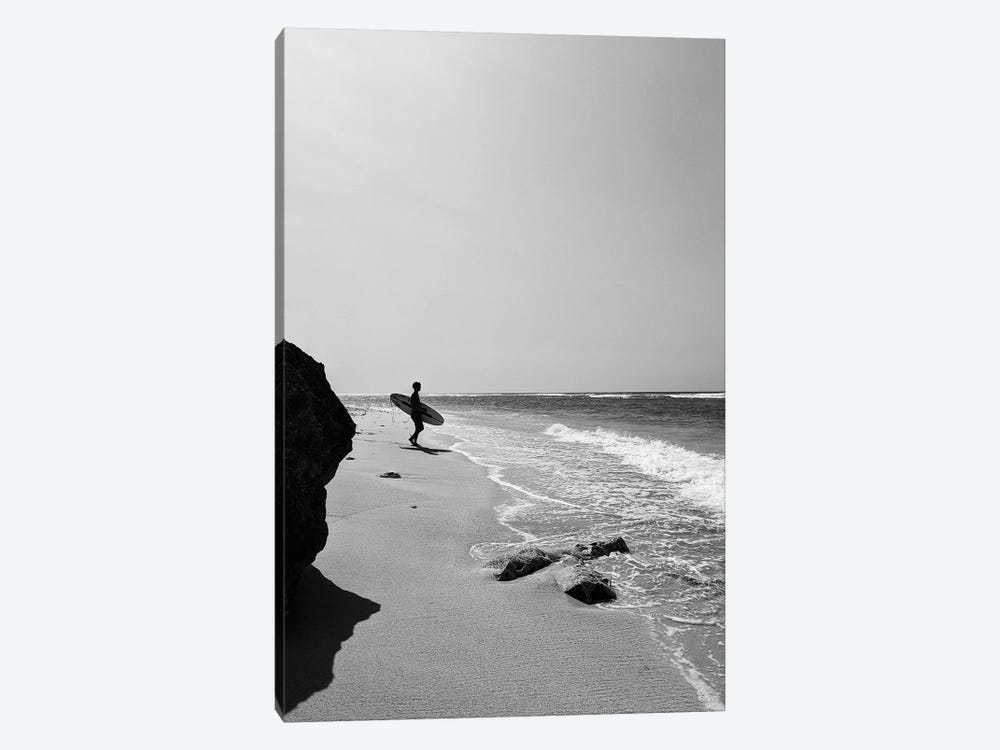 Surfer On The Beach by Karen Mandau 1-piece Canvas Print