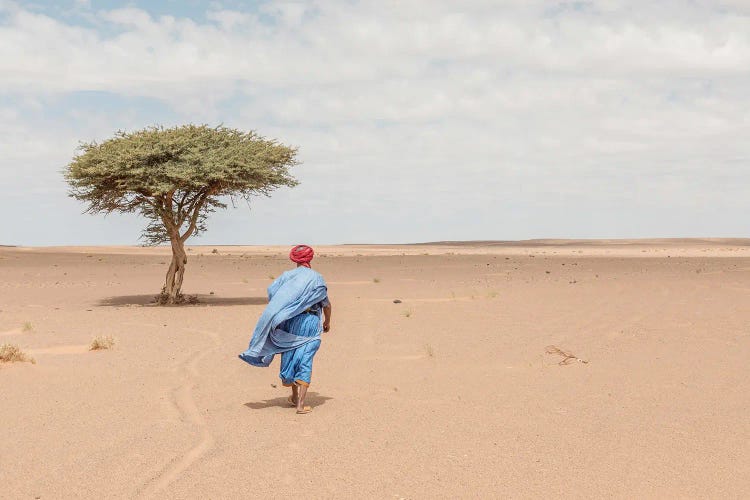 Bedouin Walking In The Desert