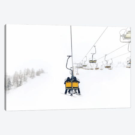 Yellow Ski Lift Canvas Print #KMD167} by Karen Mandau Canvas Wall Art