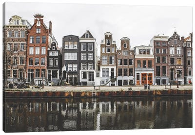 Amsterdam Gracht Canvas Art Print - Netherlands Art