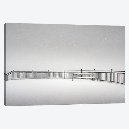 Bench In The Snow Canvas Print #KMD16} by Karen Mandau Art Print