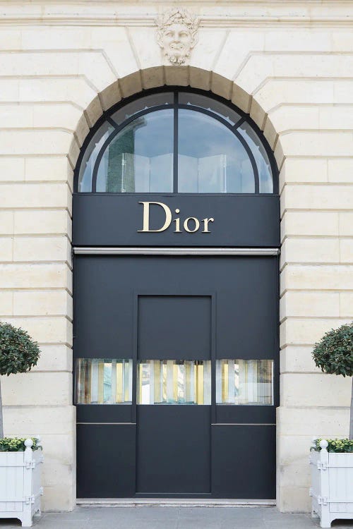 Dior Shopfront Wall Art Chrome Frame