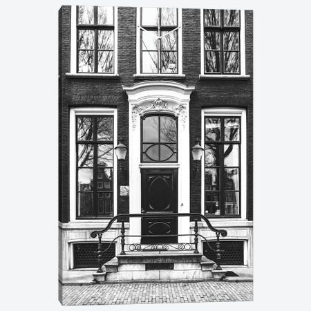 Amsterdam Door Black And White Canvas Print #KMD175} by Karen Mandau Canvas Print