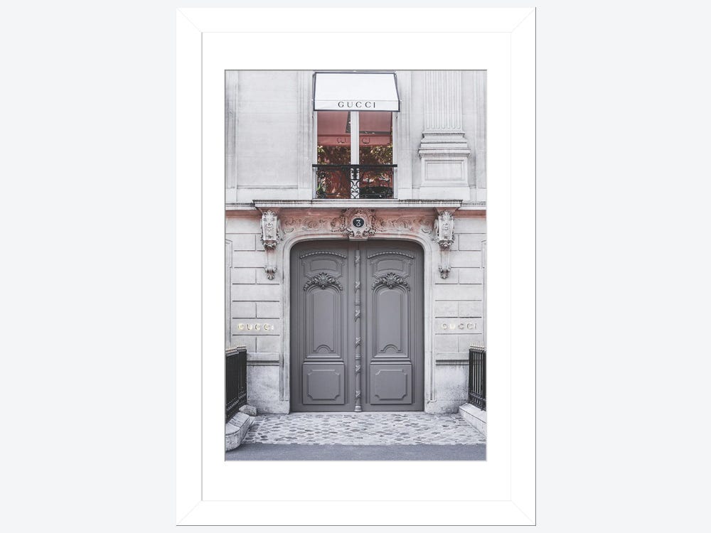 Karen Mandau Canvas Art Prints - Louis Vuitton Storefront Paris Vendôme Black and White ( Architecture > Doors art) - 40x60 in
