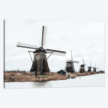 Dutch Windmills At Kinderdijk Canvas Print #KMD199} by Karen Mandau Canvas Artwork