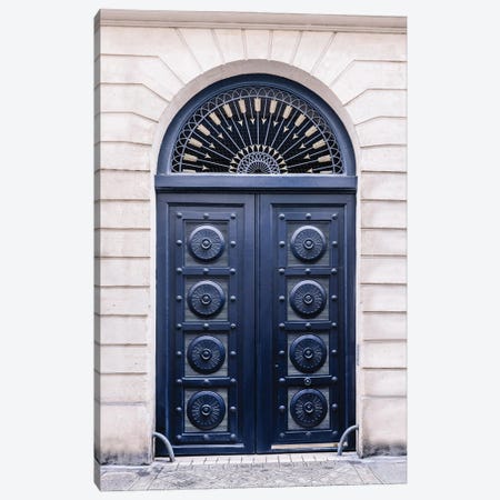 Blue Door In Paris Canvas Print #KMD24} by Karen Mandau Canvas Artwork