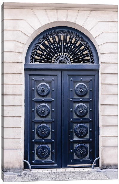 Blue Door In Paris Canvas Art Print - Karen Mandau