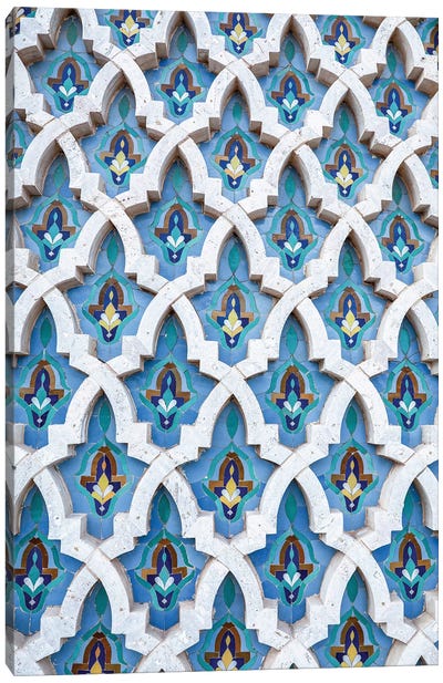 Blue Moroccan Mosaic Canvas Art Print - Global Patterns
