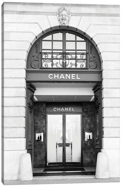 Chanel Store Black And White Canvas Art Print - Fashion Photography