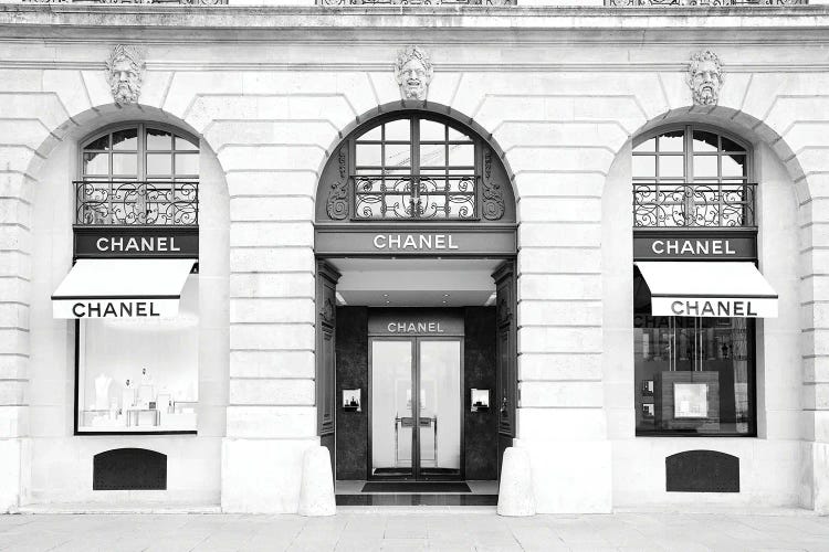 Chanel Fashion Digital Download • Luxury Brand Shop Print • Chanel Store  Front Black and White Wall Decor • CHNL Storefront