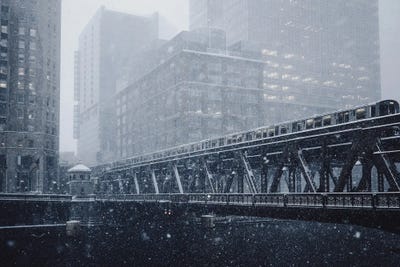 Chicago In The Winter by Karen Mandau art print