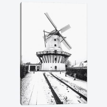 Dutch Windmill In The Snow Canvas Print #KMD50} by Karen Mandau Canvas Wall Art