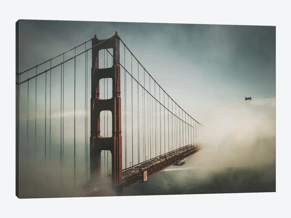 Golden Gate Bridge In The Fog by Karen Mandau 1-piece Canvas Wall Art
