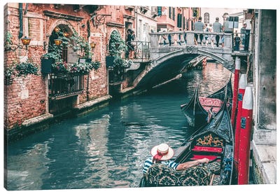 Gondola In Venice Canal Canvas Art Print - Karen Mandau