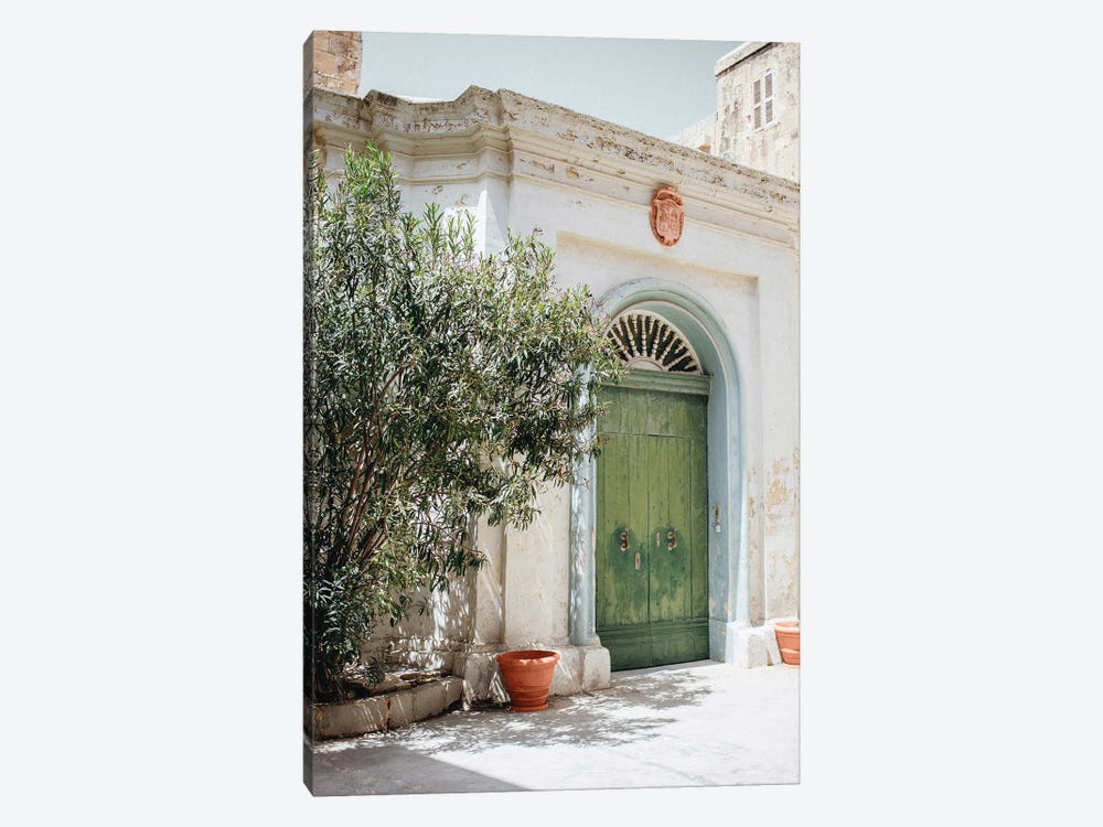 Green Door In Italy by Karen Mandau 1-piece Art Print