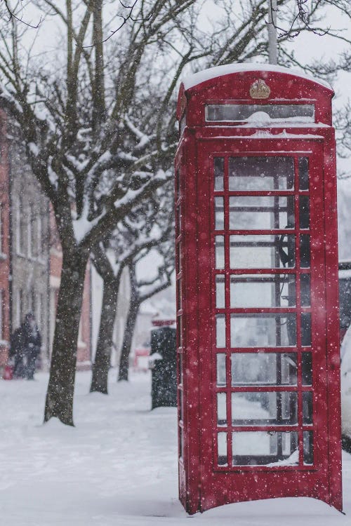 London Phone Booth In The Snow by Karen Mandau wall art