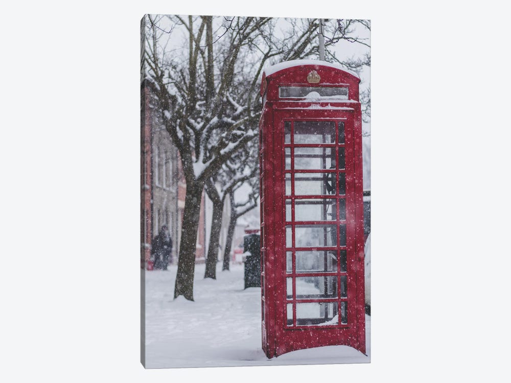 London Phone Booth In The Snow by Karen Mandau 1-piece Canvas Art Print