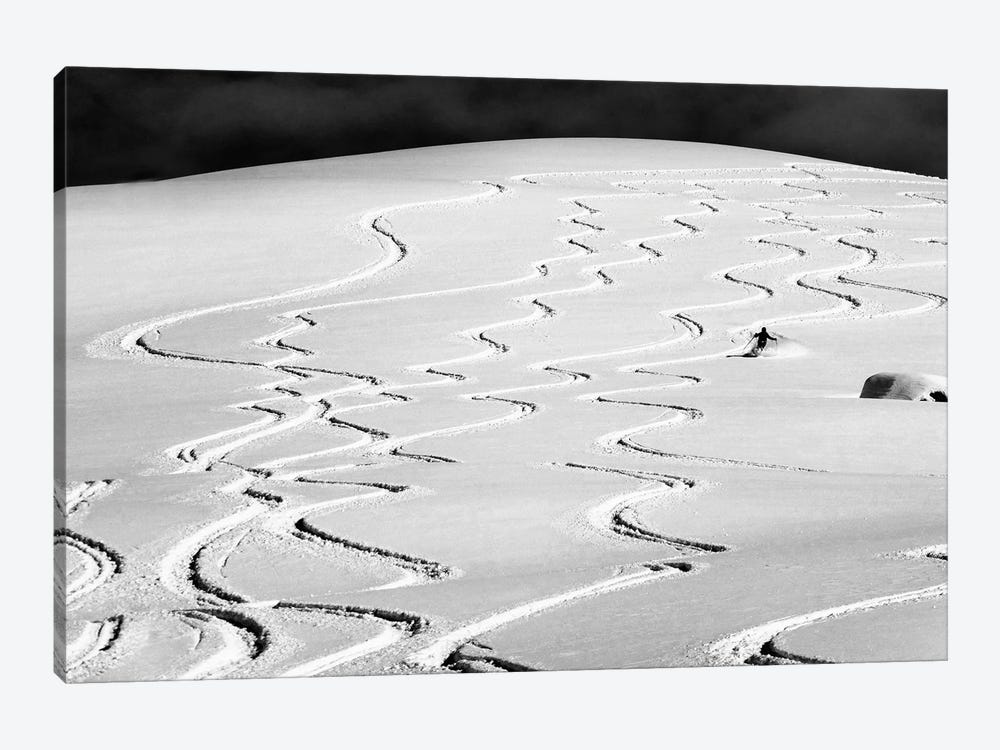 Minimalist Skiing Photo Black And White by Karen Mandau 1-piece Canvas Art Print