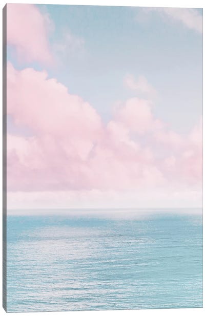 Ocean With Pink Clouds Canvas Art Print - Karen Mandau