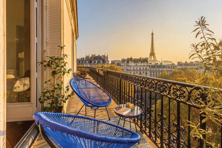 Paris Balcony At Sunset