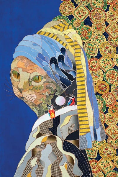 Girl With A Pearl Earring: Cat With Earring by Kostyantin Malginov