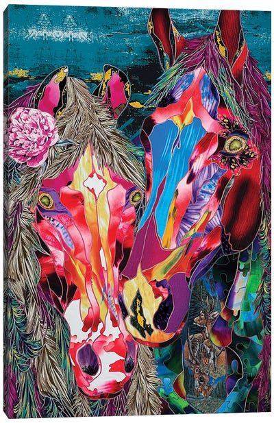 Magic Horses Canvas Art Print - Contemporary Collage