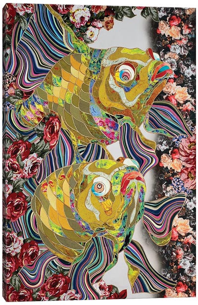Goldfish Canvas Art Print - Contemporary Collage