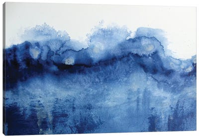 Arctic In Blue Canvas Art Print - Indigo & White 
