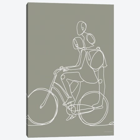 Friend On A Bike Canvas Print #KMK143} by Kamdon Kreations Art Print