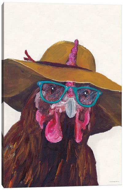 Don't Be A Chicken Just Wear The Glasses Canvas Art Print