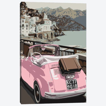 Pink Bug In Europe Canvas Print #KMK17} by Kamdon Kreations Canvas Wall Art