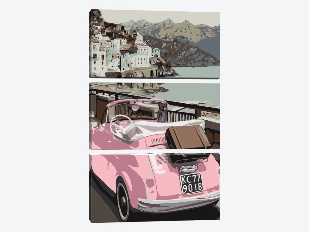 Pink Bug In Europe by Kamdon Kreations 3-piece Canvas Artwork